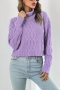 winter new 3 colors twist knitted slight stretch turtleneck stylish casual sweater(new added color)_Purple