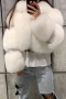 s-3xl plus size winter new stylish 7 colors lapel plush long sleeve zip-up inelastic fur casual outerwear_Black_White
