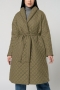 winter new stylish five colors solid color warm cotton high quality casual long coat (with belt)_Black_Dark Green