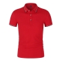 s-4xl summer plus size 9 colors slight stretch short sleeve button casual comfortable polo shirt(45.1%cotton + 49.5%polyester + 5.4%spandex)_Black_White_Red