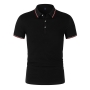 s-4xl summer plus size 9 colors slight stretch short sleeve button casual comfortable polo shirt(45.1%cotton + 49.5%polyester + 5.4%spandex)_Black