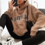 winter new stylish 6-colors letter printing hooded pocket non-stretch fleece warm casual sweatshirts_Black_Red_Blue_Khaki