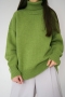 winter new 8 colors knitted slight stretch long sleeve stylish casual all-match sweater_Black_White_Light Green