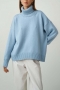 winter new 8 colors knitted slight stretch long sleeve stylish casual all-match sweater_Black_White_Light Green_Sky Blue