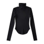 slight stretch 6 colors velvet arc hem stylish slim all-match top_Black