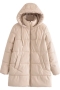 xs-l non-stretch pu solid color zip-up pocket hooded mid-length cotton coat_Black_Beige