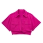 xs-l non-stretch solid color 9-colors pocket kink loose sexy shirt_Black_White_Dark Purple_Beige_Pink_Magenta