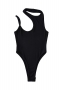 new 5 colors stretch knitted hollow sleeveless slim exquisite bodysuit_Black