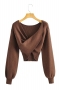 slight stretch solid color 5 colors kink slim stylish exquisite knitted sweater_Black_Dark Green_Brown