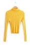 slight stretch solid color 3-colors high neck knit slim stylish thin sweater_White_Magenta_Yellow