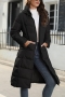 s-4xl plus size 3 colors non-stretch hooded stylish warm cotton mid length coat_Black