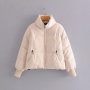 xs-xl new 10 colors non-stretch zip-up pocket fashion warm cotton jacket_Black_White_Light Green_Dark Green_Beige