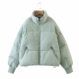 xs-xl new 10 colors non-stretch zip-up pocket fashion warm cotton jacket_Black_White_Light Green
