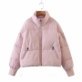 xs-xl new 10 colors non-stretch zip-up pocket fashion warm cotton jacket_Black_White_Light Green_Dark Green_Beige_Brown_Pink