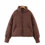 xs-xl new 10 colors non-stretch zip-up pocket fashion warm cotton jacket_Black_White_Light Green_Dark Green_Beige_Brown