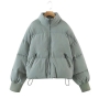 xs-xl new 10 colors non-stretch zip-up pocket fashion warm cotton jacket_Black_White_Light Green_Dark Green_Beige_Brown_Pink_Orange_Khaki _Aqua Green