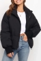xs-xl new 10 colors non-stretch zip-up pocket fashion warm cotton jacket_Black