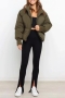 xs-xl new 10 colors non-stretch zip-up pocket fashion warm cotton jacket_Black_White_Light Green_Dark Green