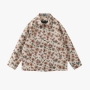 plus size non-stretch high street fashion sunflower jacket(size run big)_Blue_Khaki
