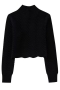 slight stretch 2 colors cut out knitted stylish thin sweater_Black