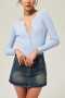 five colors knitted stretch single-breasted long sleeve stylish bodysuit_Black_Beige_Sky Blue