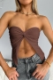 sexy xs-l slight stretch solid color 5 colors strapless kink backless top_Black_White_Pink_Haze Blue_Brown