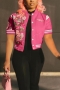casual plus size 6 colors stretch fashion printing baseball jacket(only jacket)_Black_Gray_Pink