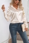 casual non-stretch simple satin blouses_Black_White_Blue_Champagne