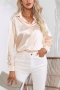 casual plus-size non-stretch satin simple button blouses_Black_White_Pink_Rose Red_Green_Haze Blue_Blue_Light Purple_Champagne
