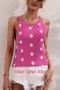 high street slight stretch polka dot knitted 4 colors tank top(only tank top)_Black_Magenta