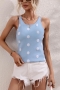 high street slight stretch polka dot knitted 4 colors tank top(only tank top)_Black_Magenta_Sky Blue