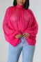 sexy plus size 6 colors non-stretch chiffon see through blouse(new add colors)_Black_White_Rose Red_Magenta