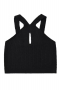 sexy slight stretch solid color sleeveless slim hollow knit vest size run small_Black