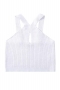 sexy slight stretch solid color sleeveless slim hollow knit vest size run small_Black_White
