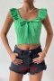 exquisite 6 colors slight stretch knitted ruffle sling solid color slim vest_Black_White_Pink_Magenta_Green