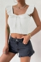 exquisite 6 colors slight stretch knitted ruffle sling solid color slim vest_Black_White