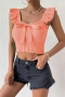 exquisite 6 colors slight stretch knitted ruffle sling solid color slim vest_Black_White_Pink