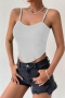 stylish 6 colors stretch knitted sling solid color slim vest_Black_White