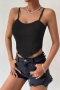 stylish 6 colors stretch knitted sling solid color slim vest_Black