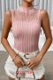 stylish 8 colors mesh see through stretch knitted slim vest_Black_White_Pink
