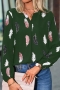 stylish s-5xl plus size non-stretch feather printing loose blouse_Black_White_Pink_Rose Red_Dark Green