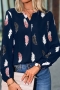stylish s-5xl plus size non-stretch feather printing loose blouse_Black_White_Pink_Rose Red_Dark Green_Sky Blue_Dark Blue