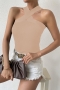 stylish solid color stretch knitted cross sling slim vest_Black_White_Pink_Beige