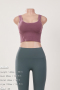 exquisite slight stretch solid color ribbed knit u-neck padded tank top_Black_White_Deep Yellow_Orange_Green_Sky Blue_Darkviolet
