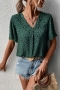 casual non-stretch leopard loose blouses_Pink_Dark Green
