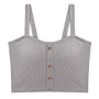 sexy 6 colors slight stretch single-breasted padded crop vest(size run small)_Black_White_Gray