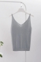 sexy slight stretch knitting sling thin silver line vest_Black_White_Gray