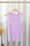sexy slight stretch ribbed knit slim vest_Black_White_Gray_Light Purple