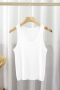 sexy slight stretch ribbed knit slim vest_Black_White