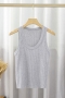 sexy slight stretch ribbed knit slim vest_Black_White_Gray